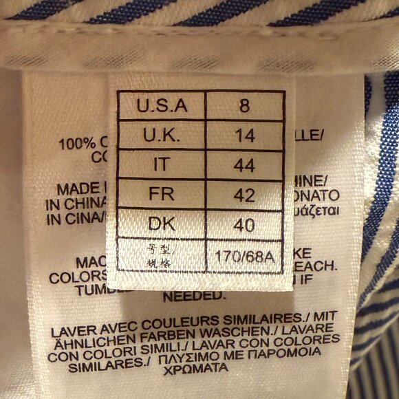 346 Brooks Brothers Seersucker Navy Striped Bermuda Shorts 100% Cotton Size 8 - Picture 7 of 10